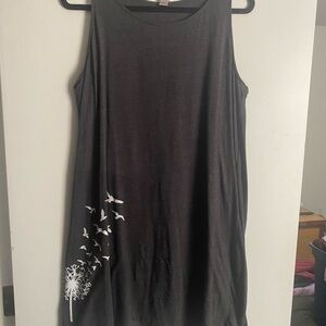 No Boundaries White and Gray Boxy Tank Dress Relaxed Fit